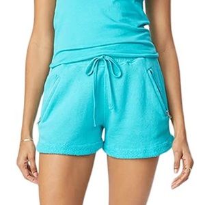 NWT (S) Bandier x Sincerely Jules The Juniper Sweat Shorts Aqua